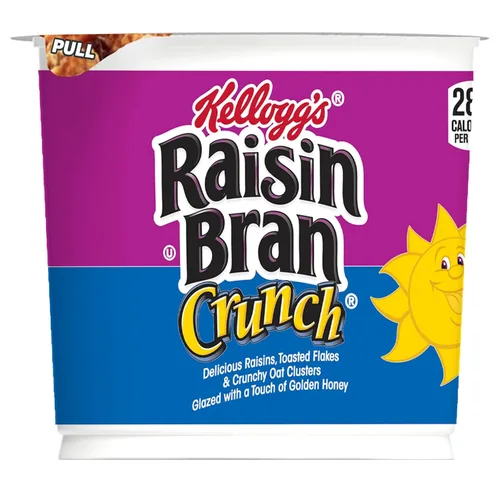 Miniatura 3 de Kellogg's Raisin Bran Crunch Cereales para el desayuno en tazas, cereal de fibra, hecho con fruta real, sabor original, caja de 33.6 onzas (12 tazas)