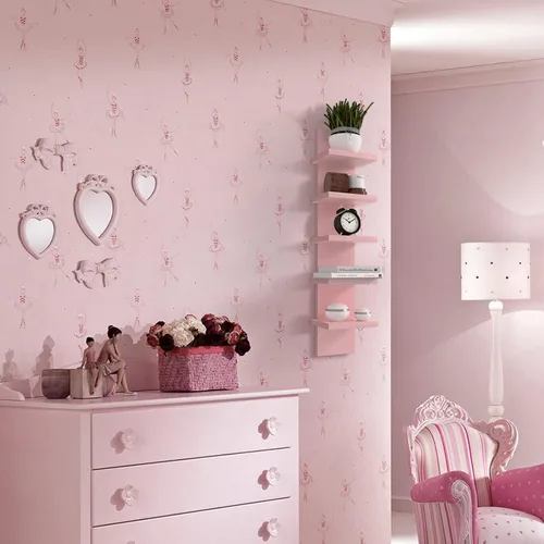 Miniatura 5 de Homaterial Estantería de pared de 5 niveles, estantería vertical decorativa para montaje en pared, estantes flotantes de columna moderna para Rosa