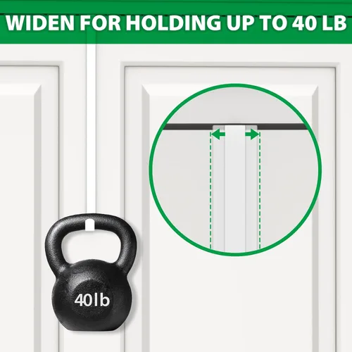 Miniatura 5 de Booda Brand Ganchos para Puerta de 14", Paquete de 4 Ganchos Colgadores Anchos Mejorados que se Ajustan a Puertas de 1-3/4" y 1-3/8" de Ancho