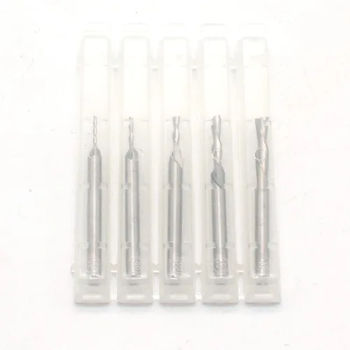 Miniatura 3 de TEMO Juego de 5 brocas de enrutador de incrustaciones de carburo de 1/8, 3/32, 1/16, 3/64 y 1/32 pulgadas de diámetro y vástago de 1/8 pulgadas