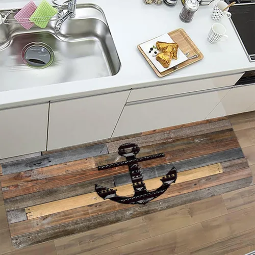 Miniatura 6 de LYFANS Alfombras de baño de espuma de esponja absorbente suave para baño y cocina (71 x 24 pulgadas), tapete de franela antideslizante brillante