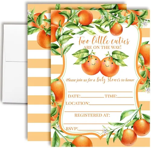Miniatura 12 de AmandaCreation - Invitaciones florales de peonía morada para baby shower para gemelos, 20 tarjetas de relleno de 5 x 7 pulgadas con veinte sobres