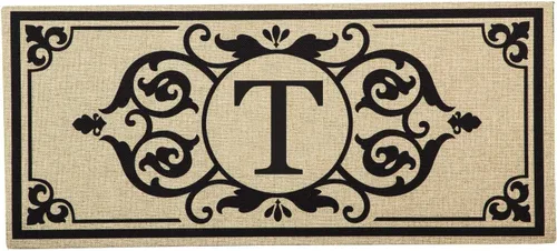 Miniatura 19 de Evergreen Flag Cambridge Monogram Letra A Burlap Sassafras Switch Mat 22" x 10