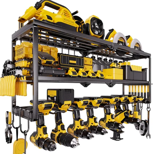 Miniatura 10 de Regalo para el día del padre: organizador de herramientas eléctricas resistente para montaje en pared, almacenamiento de garaje, capacidad de 320