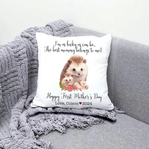 Miniatura 3 de Hedgehogs Mothers Day, First Mother's Day Custom Pillowcase, Personalized Mother's Day Pillowcase, Gift for Mom, Home Decor