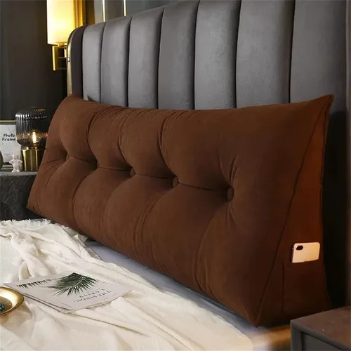 Miniatura 15 de Almohada triangular grande de cuña de lectura, cojín de cabecera para reposo en cama, almohada de forro polar para cabecero, respaldo con funda