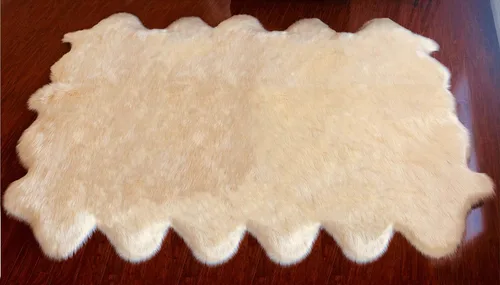 Miniatura 94 de LAMBZY Alfombra sintética de piel de oveja auténtica, con textura inferior gruesa, fuerte, fácil de lavar, resistente a las manchas, perfecta