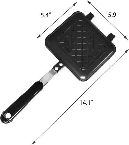 Miniatura 2 de Sandwichera, sartén para hacer panini a la parrilla con platos antiadherentes, prensa para sándwiches tostados para estufa, sartén de aluminio