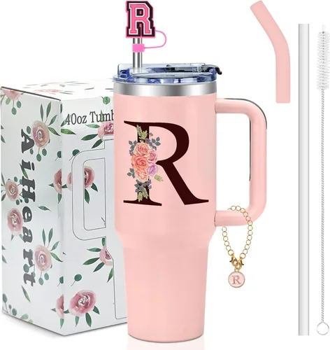 Miniatura 16 de Regalos de cumpleaños para mujeres, vaso con monograma con asa, regalos personalizados para mamá, regalo con monograma para mujer, vasos