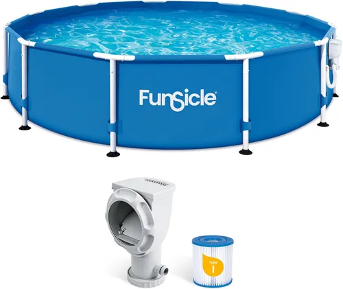 Miniatura 7 de Funsicle Actividad 8' x 30" Piscina redonda sobre el suelo, incluye bomba de filtro FiltraBoost 400 GPH con AutoSkimmer, cartucho de filtro tipo I