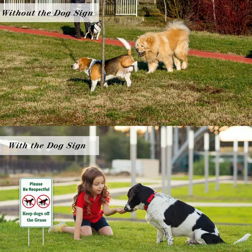Miniatura 7 de WhatSign Letrero de perro con estacas de doble cara de 8 x 12 pulgadas, con estacas "Please Pick Up After Your Dog