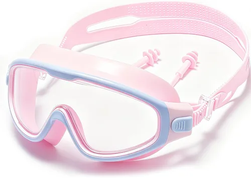 Miniatura 9 de Gafas de natación para niños de 6 a 12 años, visión amplia, antivaho, protección UV, sin fugas, gafas de natación para niños y niñas Negro azul