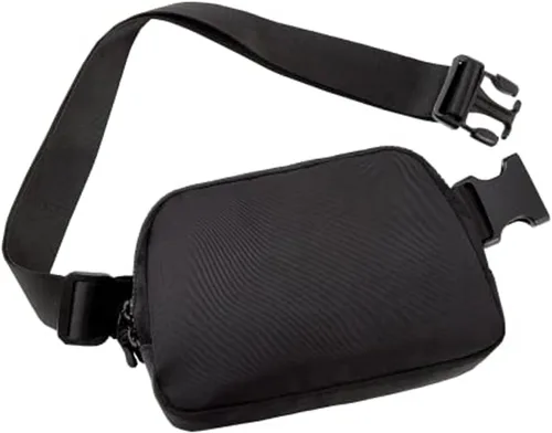 Mini riñonera con correa ajustable para correr, viajar, senderismo, entrenamiento para mujer, Negro -, Color simple