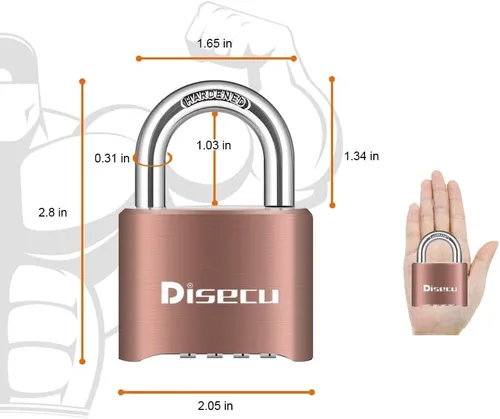 Miniatura 2 de Candado de combinación de 4 dígitos resistente, resistente al agua, para exteriores, para casillero de gimnasio escolar, unidad de almacenamiento