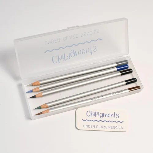 Miniatura 11 de ChiPigments® Brights - Paquete de 5 lápices para cerámica Colores vibrantes • Líneas finas y sombreado • Bisqueware • Greenware • Vidrio fundido
