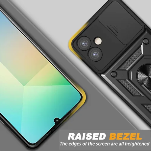 Miniatura 3 de Funda para teléfono Galaxy A06 4G: con protector de pantalla de 2 piezas, cubierta deslizante para cámara y soporte multiángulo para Samsung Galaxy