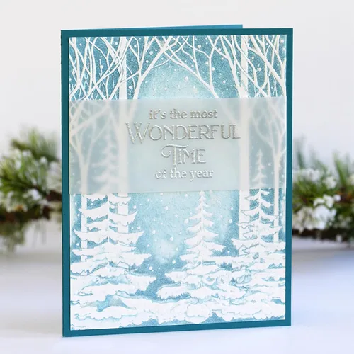 Miniatura 4 de CYFUN DESIGN Carpeta de relieve con textura 3D, plantilla de carpetas de plástico de bosque para hacer tarjetas, álbumes de recortes y otras