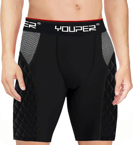 Miniatura 2 de Youper Youth Elite - Pantalones cortos acolchados deslizantes de béisbol con copa atlética suave Negro