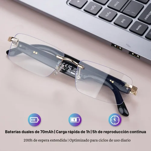 Miniatura 8 de Gafas de Traducción con IA, Gafas Bluetooth con Traductor en Tiempo Real para 164 Idiomas, Gafas Bluetooth Fotocromáticas con Bisagra de Resorte