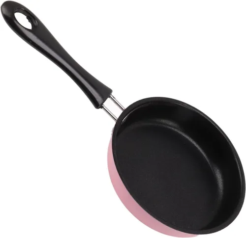 Miniatura 8 de HERCHR Mini sartén antiadherente para huevos de 5 pulgadas, sartén pequeña antiadherente para freír huevos pequeños, color rosa