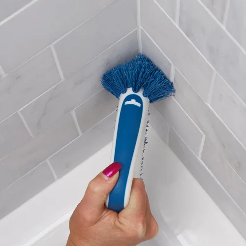 Miniatura 5 de Unger - Cepillo de limpieza de juntas y esquinas 2 en 1, suministros de limpieza para grietas en baños para duchas, guías de puertas, azulejos