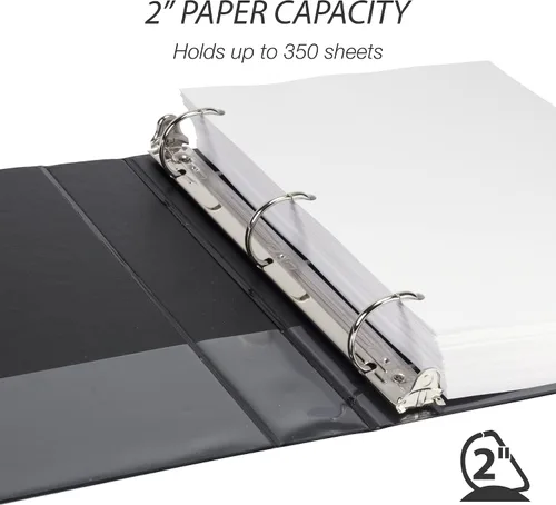 Miniatura 488 de Samsill - Carpeta duradera de 5 pulgadas, fabricada en los Estados Unidos, con anillos en D, transparente y personalizable, color blanco