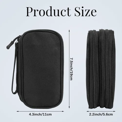 Miniatura 2 de Bolsa de viaje para electrónica de viaje, bolsa organizadora de accesorios electrónicos negros, bolsa organizadora de cables de viaje para cable