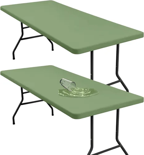 Miniatura 19 de homing Mantel rectangular elástico ajustable de 4 pies, funda de tela impermeable, mantel de poliéster lavable para cenas, fiestas, otoño