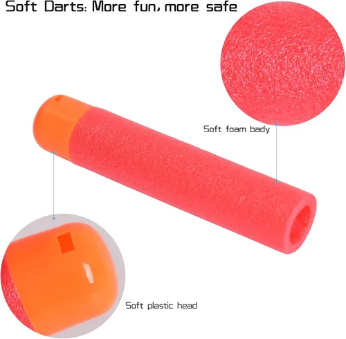 Miniatura 3 de Mega Dart - Paquete de repuesto de 180 piezas compatibles con pistolas Nerf N-Strike Mega Series, color rojo