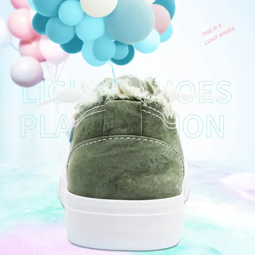 Miniatura 4 de Obtaom Play Tenis de lona para mujer, sin cordones, a la moda, blanco desgastado y estampado de leopardo