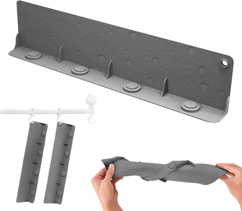 Miniatura 7 de Protector contra salpicaduras para fregadero de cocina, ventosa, impermeable, diseño de pendiente, protector contra salpicaduras de silicona