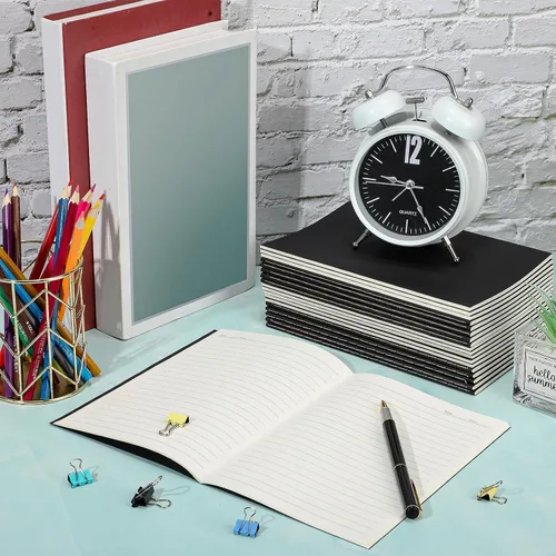 Miniatura 5 de Handepo 100 paquete de cuadernos de composición A5/A6 con líneas rayadas, cuadernos de composición de cartón Kraft a granel con cubierta suave