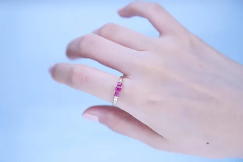 Miniatura 5 de Gin & Grace Anillo de compromiso de oro blanco de 14 quilates con diamantes de zafiro de corte princesa azul natural (I1, I2) para mujer, zafiro