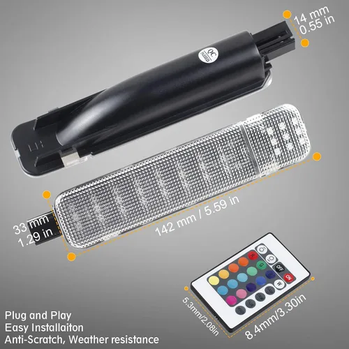 Miniatura 6 de NDRUSH Panel de puerta interior LED RGB con luz de cortesía, compatible con Silverado/Sierra C/K 1500 2500 3500 Pickup Suburban Tahoe Avalanche
