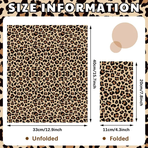 Miniatura 4 de Zonon Servilletas desechables con estampado de leopardo, toallas de mano desechables para baño, cóctel, cena, servilletas de papel decorativas