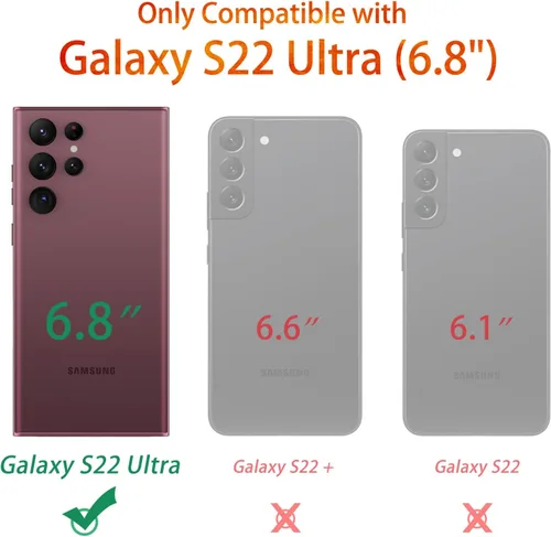 Miniatura 2 de Funda para Galaxy S22 Ultra, transparente para niñas y mujeres, resistente, a prueba de golpes, funda rígida para Samsung Galaxy S22 Ultra, azul