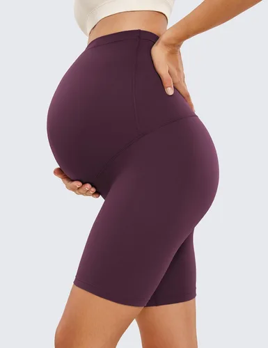 Miniatura 3 de CRZ YOGA Butterluxe - Pantalones cortos de yoga de maternidad sobre el vientre de 6 pulgadas, pantalones cortos de ciclismo atléticos