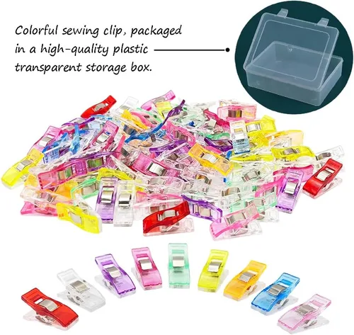 Miniatura 6 de 500 Piezas Clips Multiusos para Acolchado Clips de Costura Premium para Tela y Acolchado, Clips de Plástico para Manualidades, Clips de Edredón 500