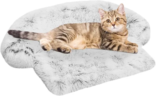 Miniatura 70 de Cama calmante para perro, tapete de felpa esponjoso para perros con protector de muebles con funda extraíble lavable para perros y gatos grandes