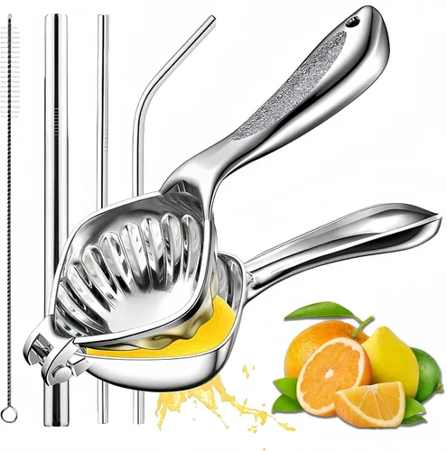 WUJIE Exprimidor manual ligero de cítricos, prensa manual de limón y lima con gran capacidad, fácil de apretar prensa profesional de frutas