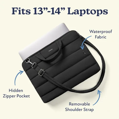 Miniatura 2 de Vandel Funda de transporte para laptop de 13 a 14 pulgadas con correa, bolsa de hombro con asa, bolsa de computadora portátil de 14 pulgadas