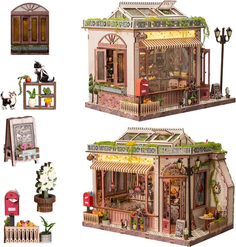 Miniatura 2 de Kit de rincón de libro, kit de casa de muñecas en miniatura para casa de muñecas, Booknook Tiny House Librería, rompecabezas de madera 3D, regalos