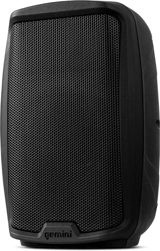 Gemini - Altavoz PA alimentado de 500 W de 8 pulgadas, monitor de suelo activo ligero con ecualizador, entradas de micrófono/línea, gabinete
