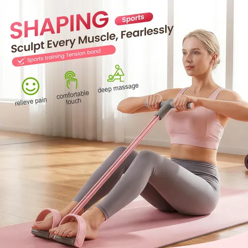 Miniatura 2 de Bandas de resistencia con pedal y asas - 2026 Nueva banda de fitness de goma multifuncional para entrenamiento de cuerpo completo, yoga