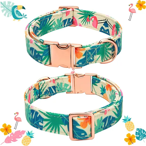 Miniatura 4 de Collar ajustable con moño para perro con patrones bonitos estampados para primavera y verano, collares suaves para mascotas para perros pequeños