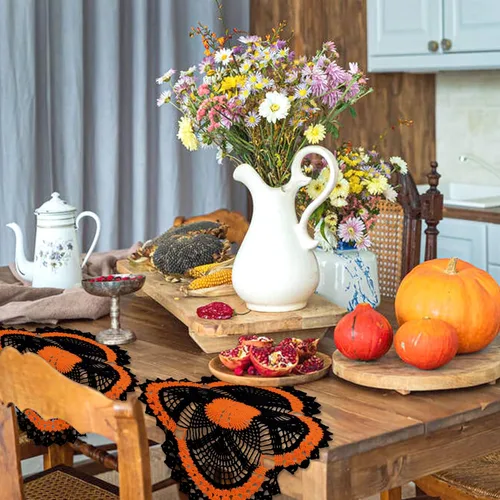 Miniatura 7 de Una pieza de 20 x 17 pulgadas, diseño de piña de Halloween, para tocadores y mesas auxiliares, manualidades, manteles individuales desechables