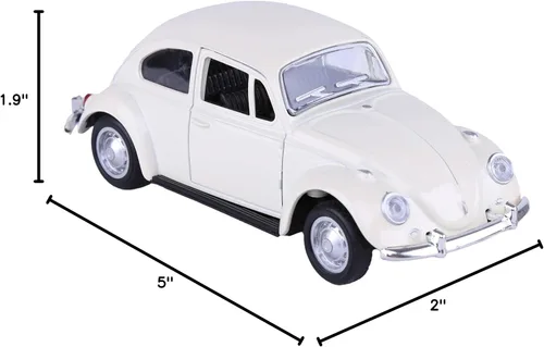 Miniatura 10 de Berry President 1967 Clásico Beetle Bug Vintage 1/32 Escala Diecast Metal Tire de Coche de Juguete Modelo para Regalo/Niños (Beige)