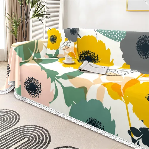 Miniatura 4 de Funda de sofá con estampado floral, fundas de sofá para sillón, funda resistente a las manchas, protector universal de muebles