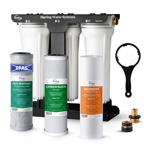 Miniatura 12 de iSpring CW31 Sistema de Filtro de Agua para RV, Sistema de Filtración de Agua de 3 Etapas para RV para Campistas, Conectores Rápidos de Manguera