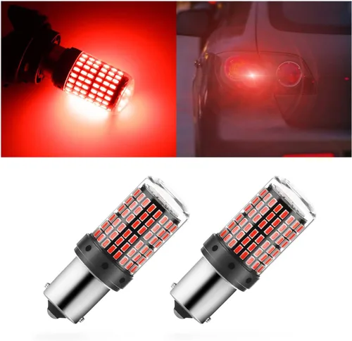 Paquete de 2 bombillas LED de freno 1157, bombilla de repuesto BAY15D de 12 V-24 V para freno de reversa, cola de correr, estacionamiento, universal